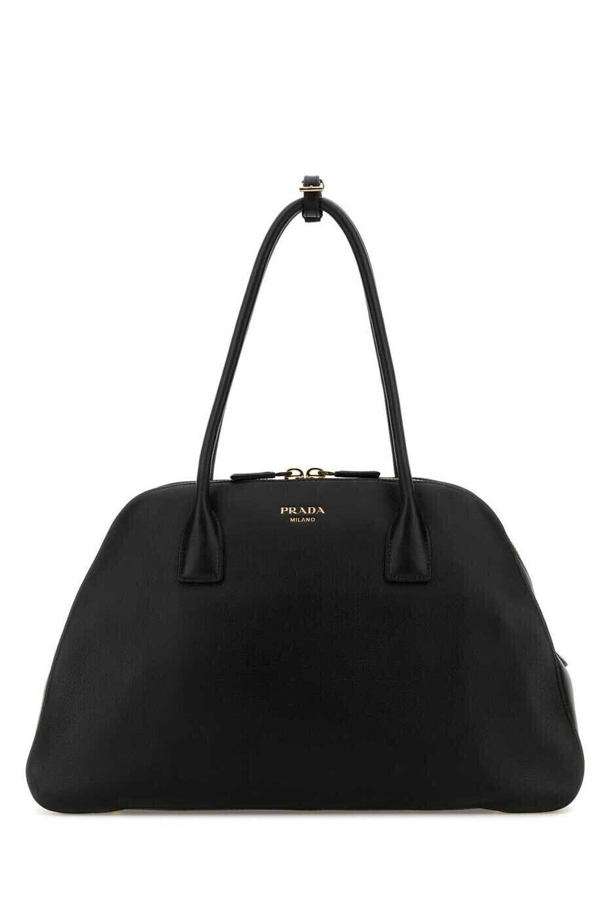 Prada Vitello Daino Leather 2Way Tote Bag Black